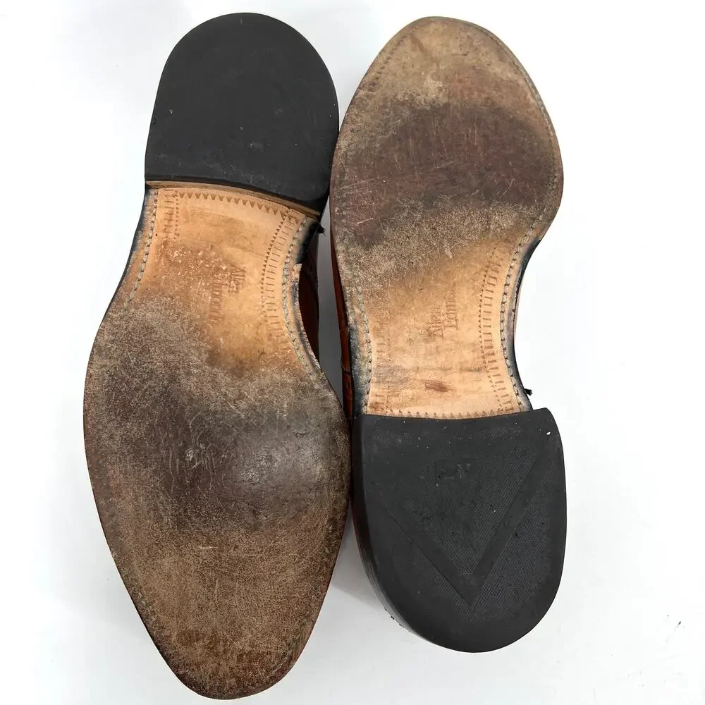 Allen Edmonds Sanford Brown Leather Dress Shoe Made in USA Size 9.5 & Shoe Tree